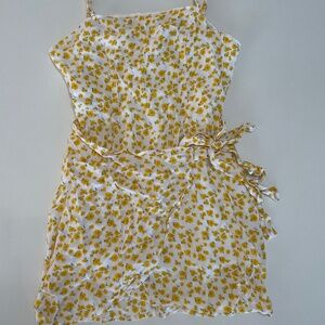 Sunflower Mini Sundress with Tie Front - size small